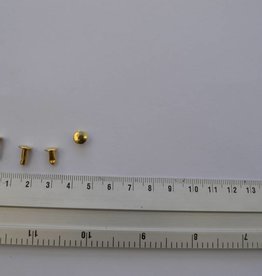30stuks rivetten  7mm stam 8-9-10  goud