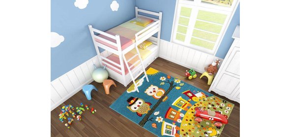 Amigo Uil Kindervloerkleed 120x170 Blauw Lalee Amigo Uil Kindervloerkleed 120x170 Blauw