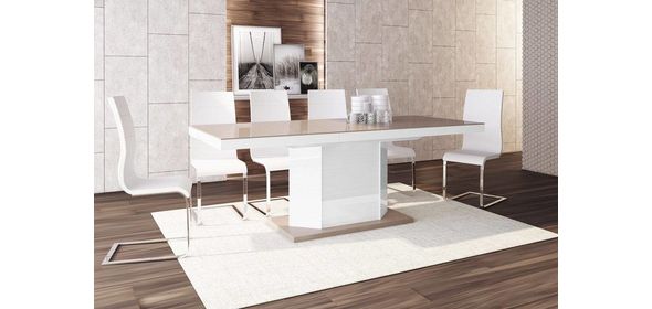 Amigo Eettafel Hoogglans Cappuccino Hubertus Meble Amigo Eettafel Hoogglans Cappuccino