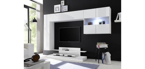 Nice TV wandmeubel Combi Wit Benvenuto Design Nice TV wandmeubel Combi Wit