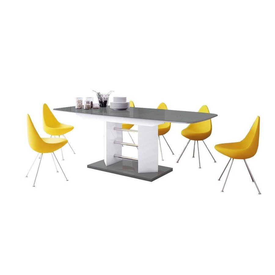 Linosa Three Eettafel Hoogglans Grijs