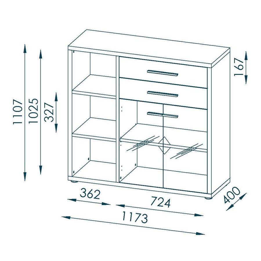 Set+ Dressoir Small Naturel Eiken/Wit Set+ Dressoir Small Naturel Eiken/Wit