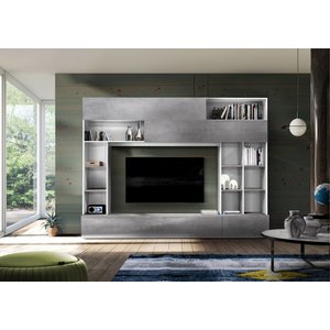 Benvenuto Design Pratiko TV wandmeubel Wit/Beton