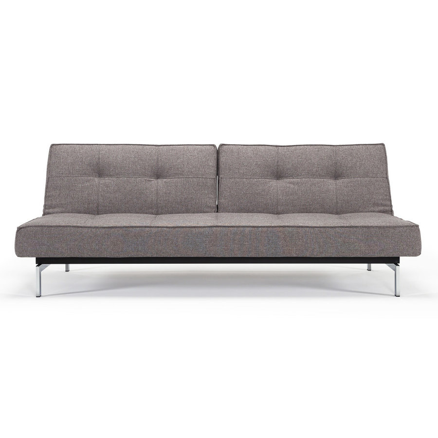 Splitback Slaapbank Grijs / Chroom