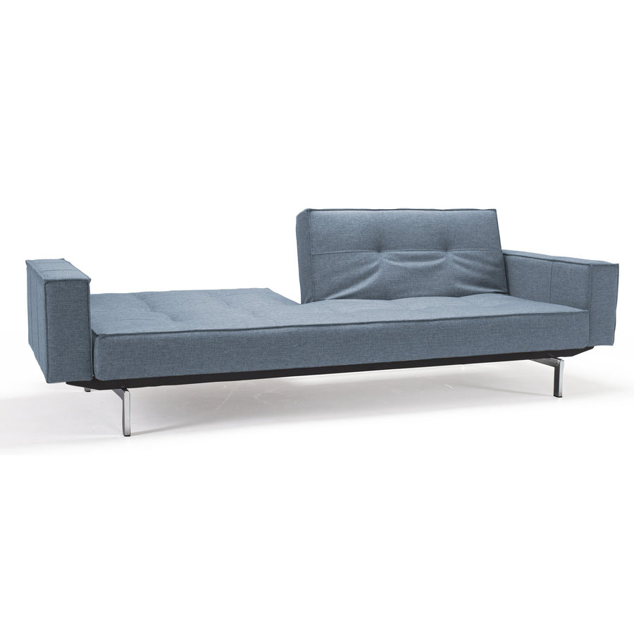 Splitback Deluxe Slaapbank Blauw / Chroom