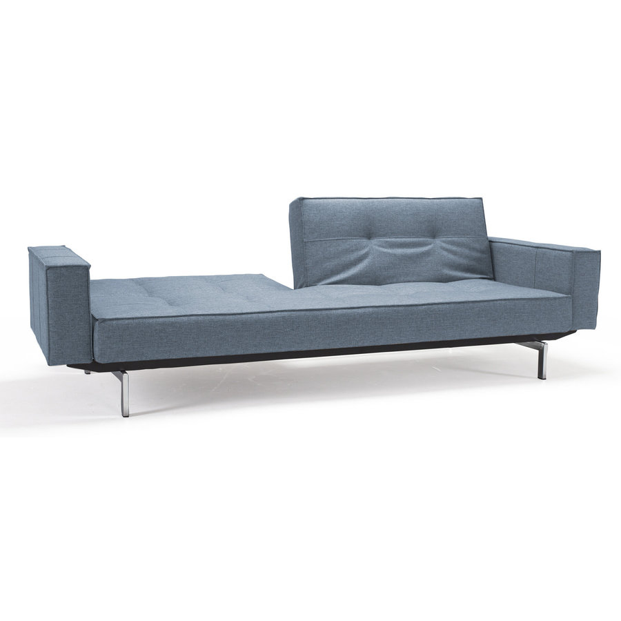 Splitback Deluxe Slaapbank Blauw / Chroom