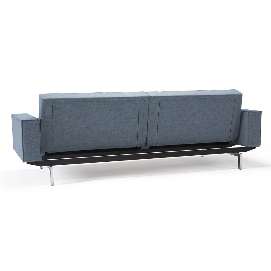 Splitback Deluxe Slaapbank Blauw / Chroom