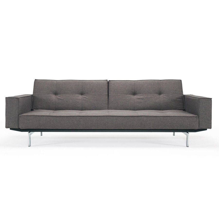 Splitback Deluxe Slaapbank Donkergrijs / Chroom Splitback Deluxe Slaapbank Donkergrijs / Chroom