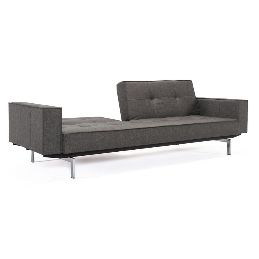 Splitback Deluxe Slaapbank Donkergrijs / Chroom Splitback Deluxe Slaapbank Donkergrijs / Chroom