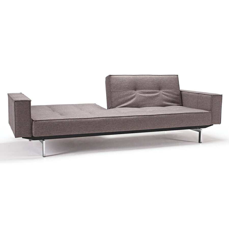 Splitback Deluxe Slaapbank Grijs / Chroom