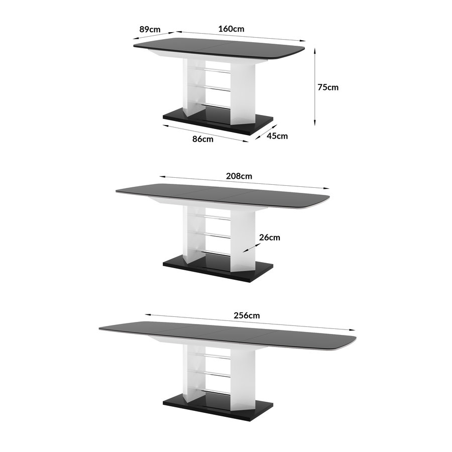 Linosa Three Eettafel Hoogglans Grijs