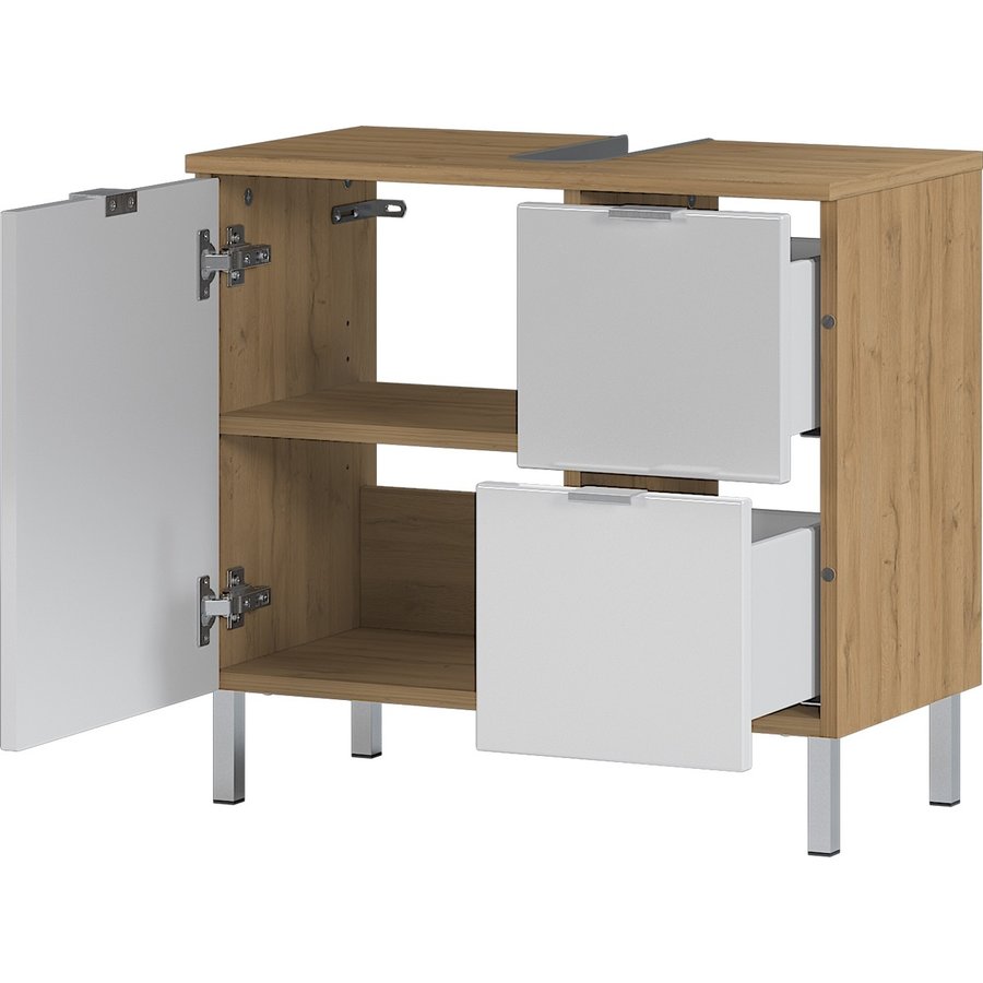 Mauresa Wastafelonderkast Small Wit / Eiken Mauresa Wastafelonderkast Small Wit / Eiken