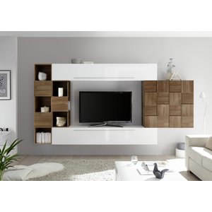 Benvenuto Design Bex TV-wandmeubel 5 Wit / Walnoot