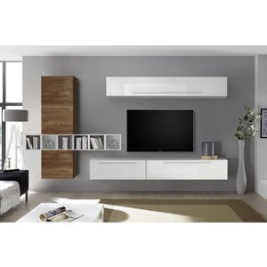 Benvenuto Design Bex TV-wandmeubel 18 Wit / Walnoot