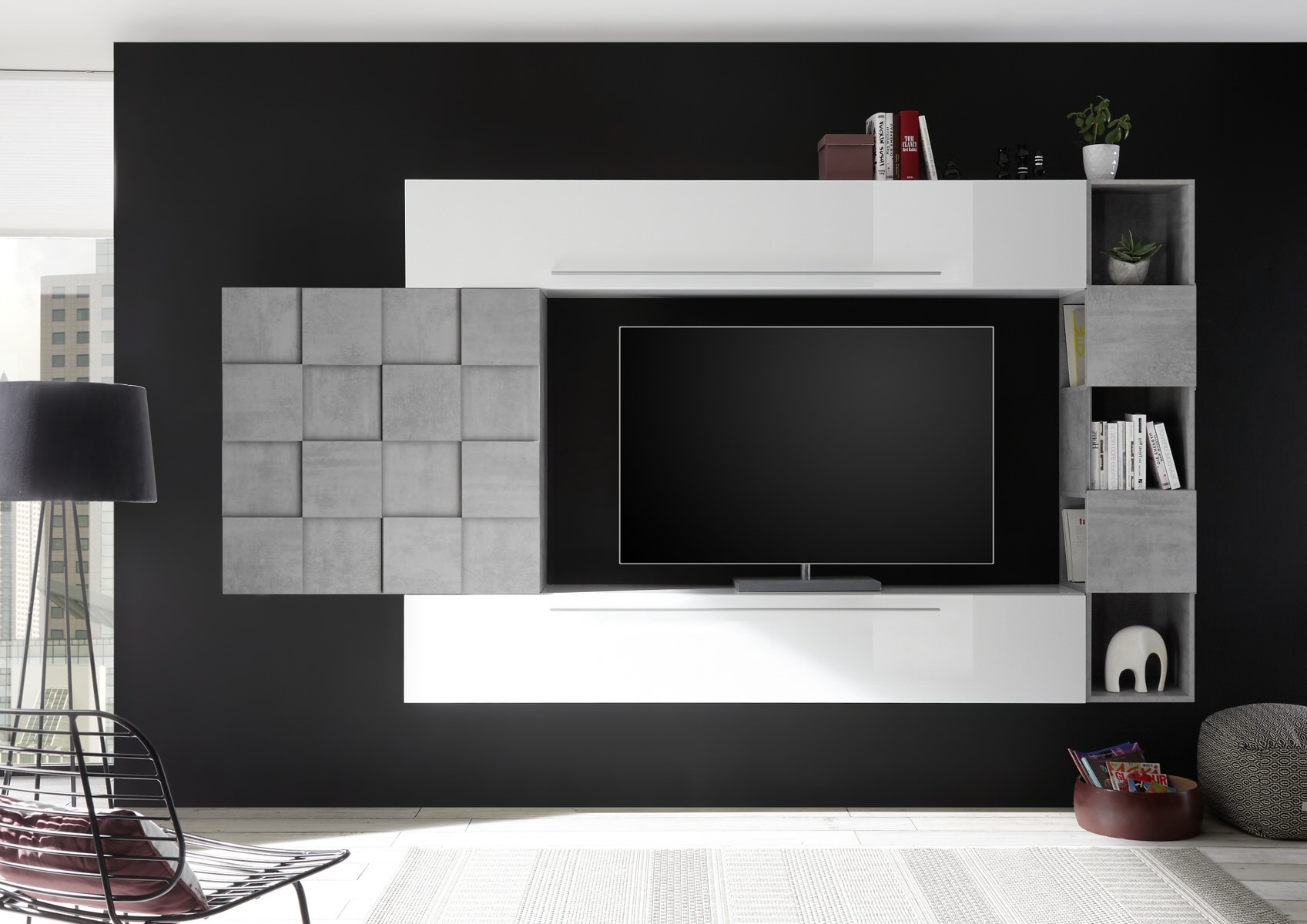 Benvenuto Design Bex TV-wandmeubel 25 Wit / Beton