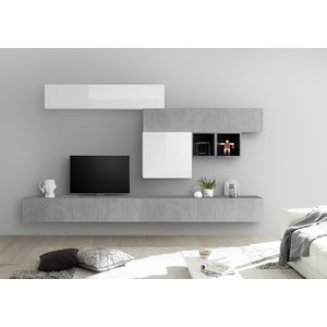 Benvenuto Design Bex TV-wandmeubel 35 Beton / Wit