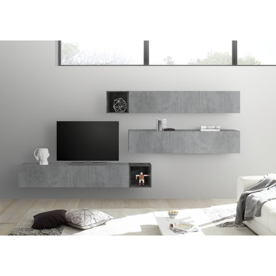 Bex TV-wandmeubel 46 Beton / Oxid