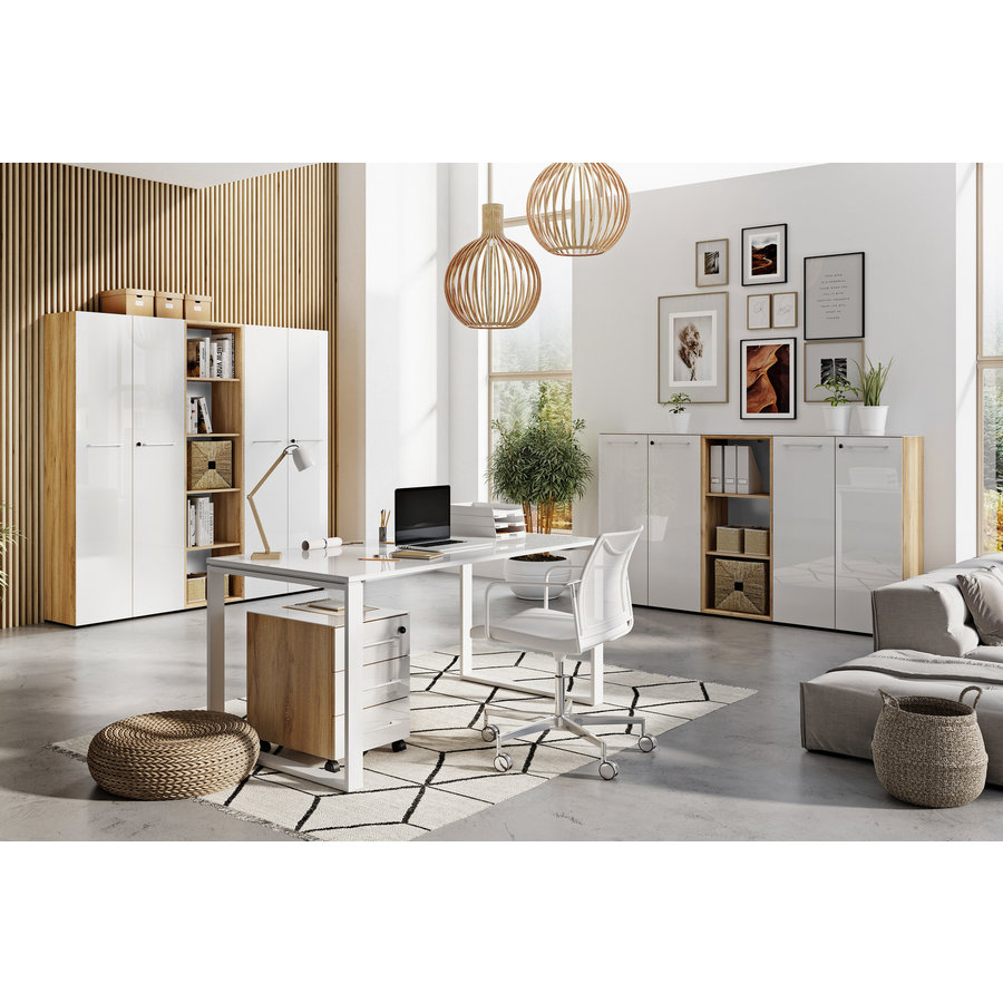 Monteria Ladeblok Wit / Eiken