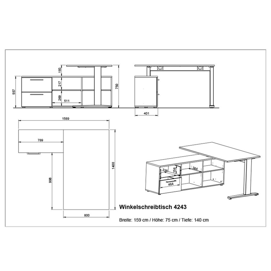 Agenda Hoekbureau met Kast Agenda Hoekbureau met Kast