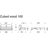 Cubed Wood 160 cm Slaapbank Donkerblauw