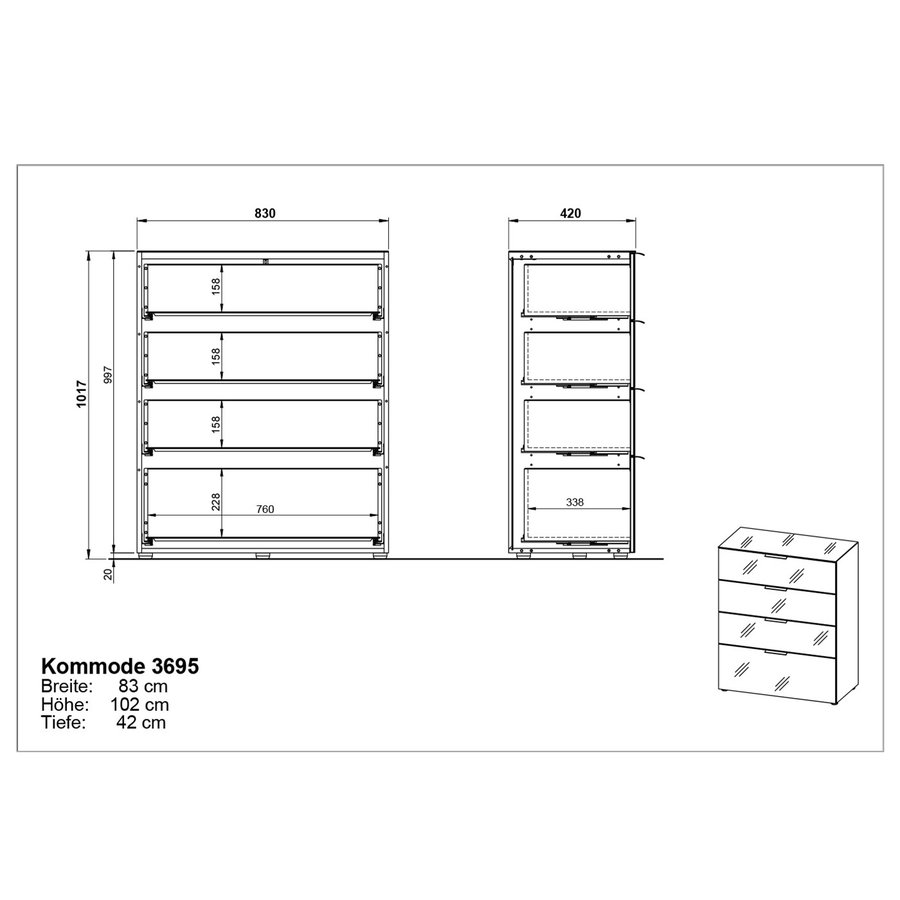 Oakland Ladekast Wit Oakland Ladekast Wit