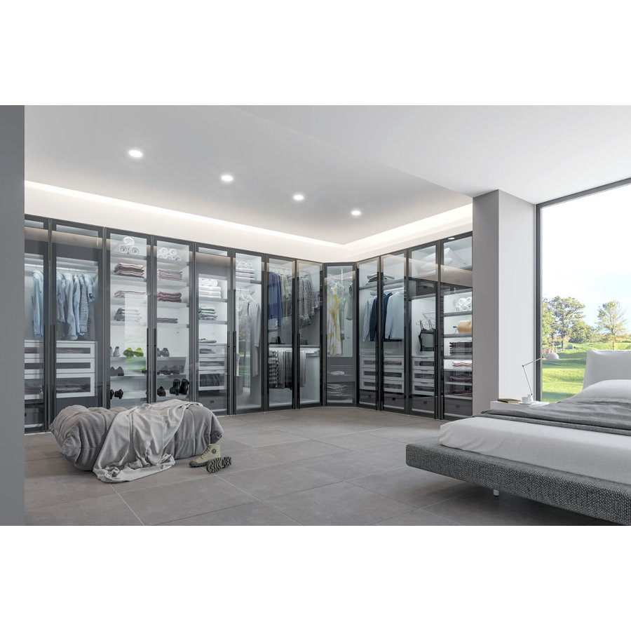 Smoke Draaideurkast Rookglas 6 deuren Smoke Draaideurkast Rookglas 6 deuren