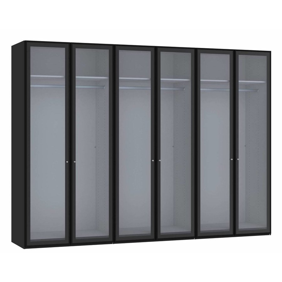Smoke Draaideurkast Rookglas 6 deuren Smoke Draaideurkast Rookglas 6 deuren