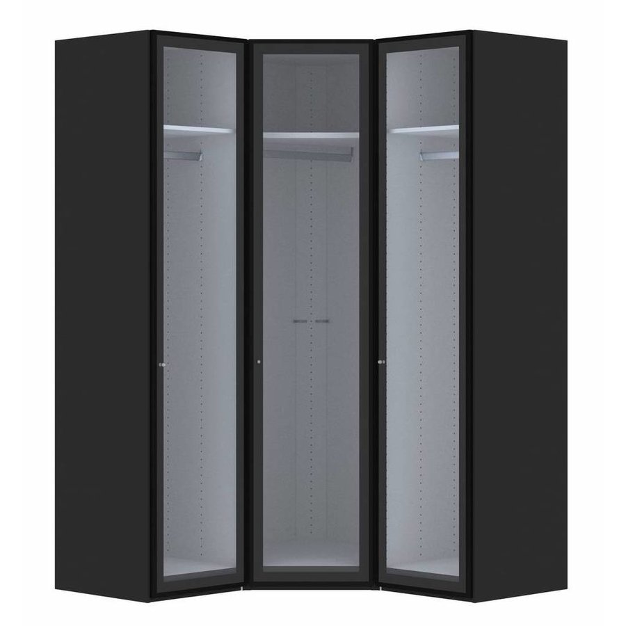 Smoke Hoek Kledingkast Rookglas 3 deurs Smoke Hoek Kledingkast Rookglas 3 deurs