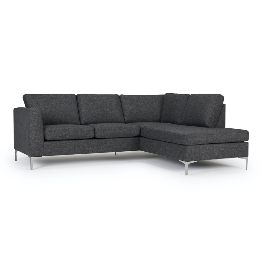 Shea 2-zits + Openend Hoekbank Antraciet Rechts