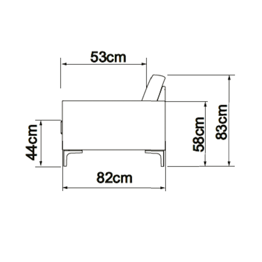Shea 2-zits + Openend Hoekbank Antraciet Rechts
