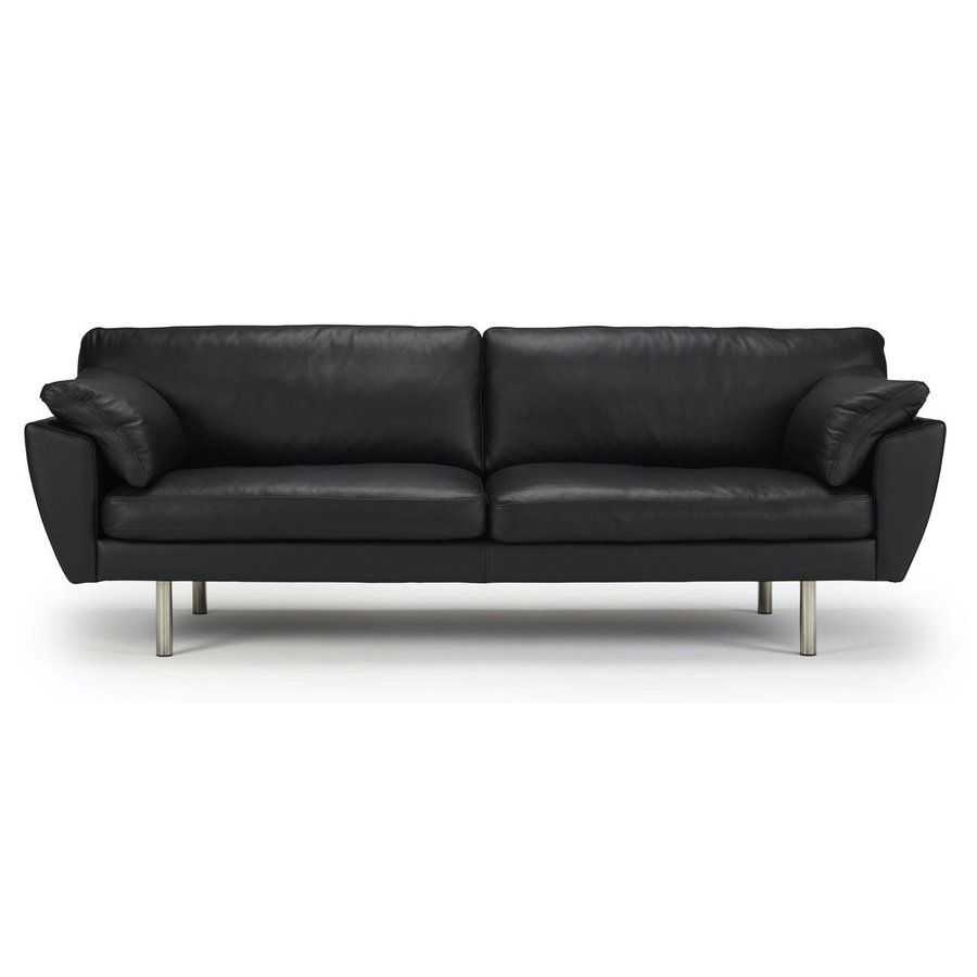 Handrup 3-zits Lederen Bank Zwart Handrup 3-zits Lederen Bank Zwart