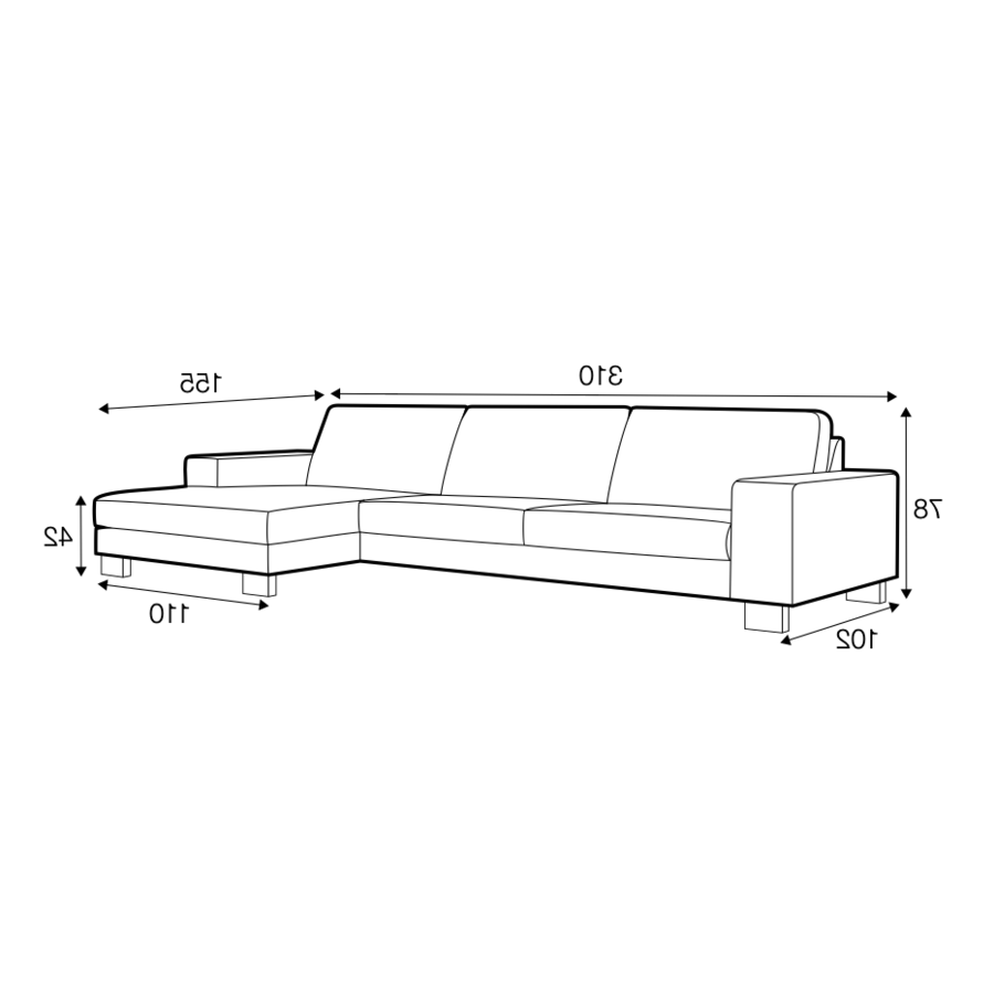 Quattro Chaiselongue + 3-zits Mosterd Quattro Chaiselongue + 3-zits Mosterd