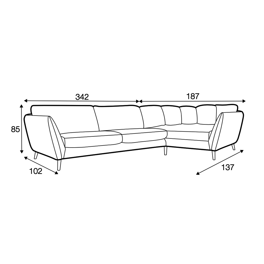 Stella 3-zits Cozy Hoekbank Rechts Beige Stella 3-zits Cozy Hoekbank Rechts Beige