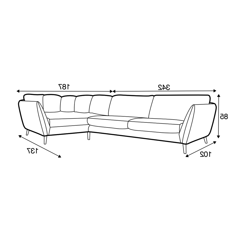 Stella 3-zits Cozy Hoekbank Links Beige Stella 3-zits Cozy Hoekbank Links Beige