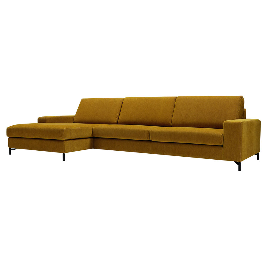 Quattro Chaiselongue + 3-zits Mosterd Quattro Chaiselongue + 3-zits Mosterd