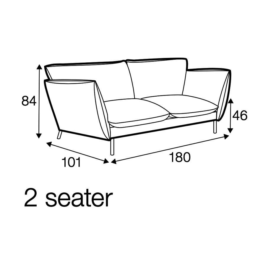 Hugo 2-zits Bank Antraciet Hugo 2-zits Bank Antraciet