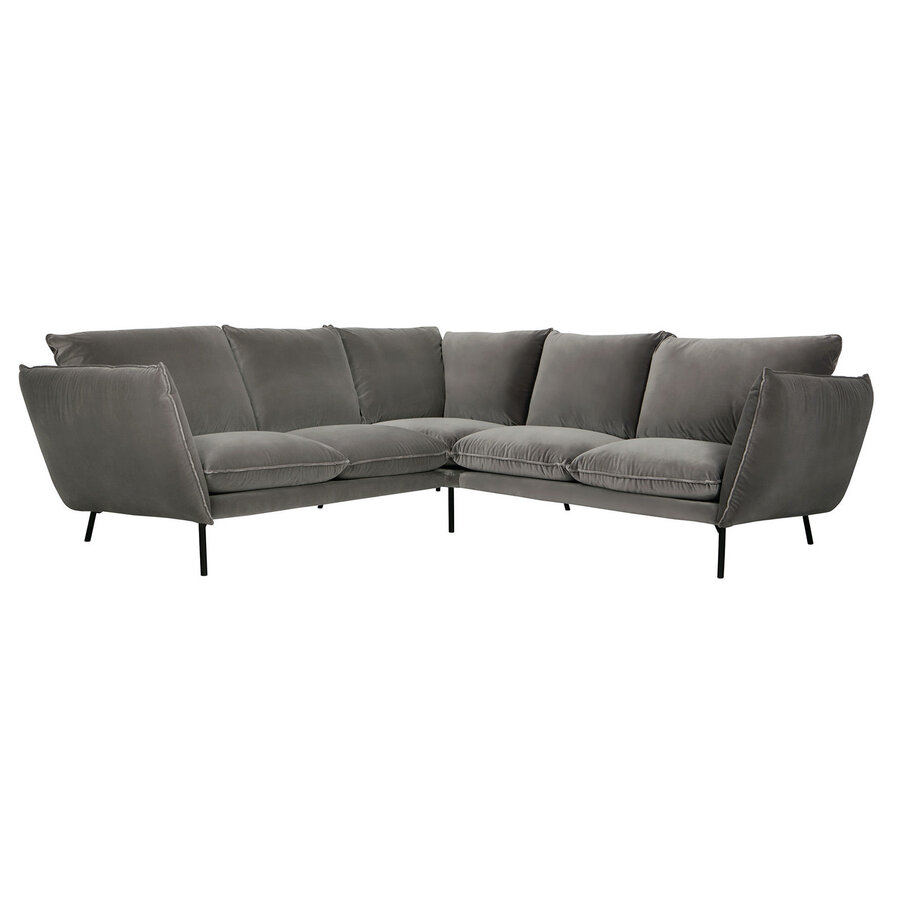 Hugo 3 + 3-zits Hoekbank Donkergrijs Hugo 3 + 3-zits Hoekbank Donkergrijs