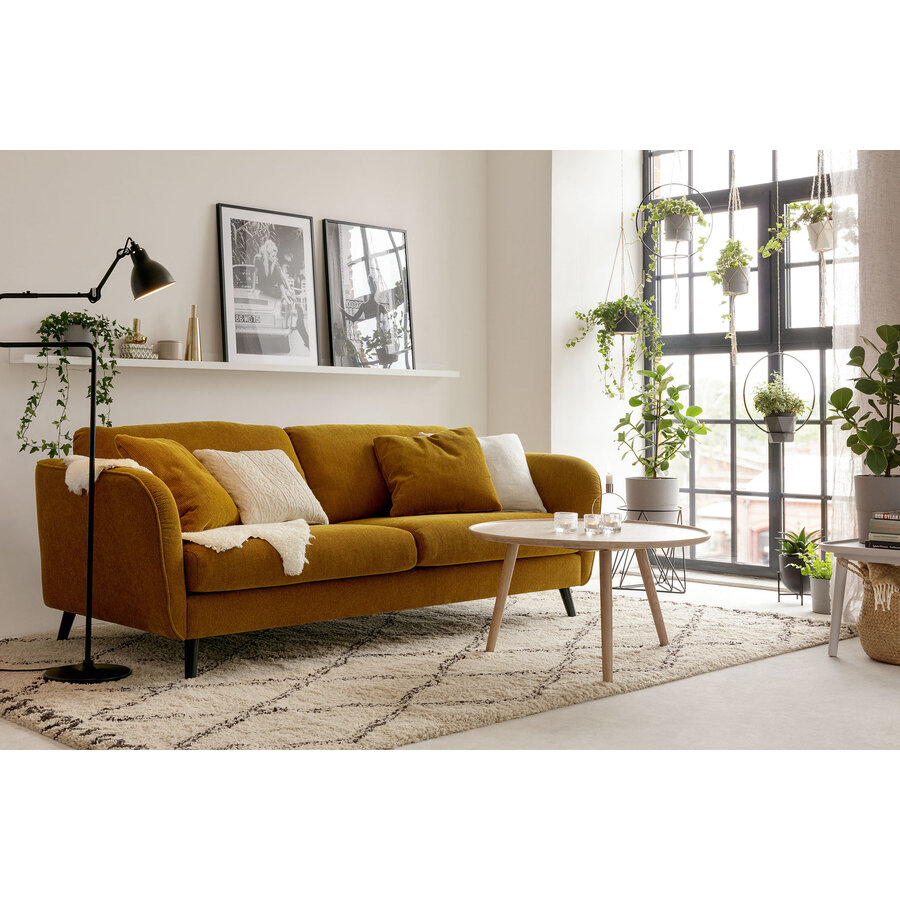 Polly 3-zits Bank Mosterdgeel Polly 3-zits Bank Mosterdgeel