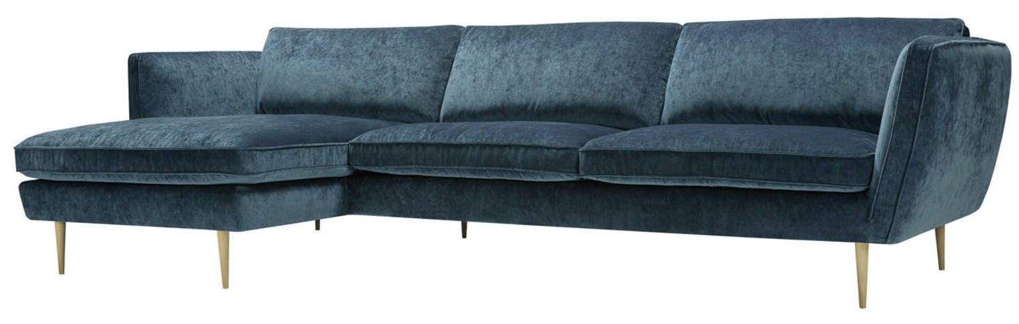 Sits Teddy Chaiselongue+2-zits Bank Donkerblauw