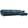 Teddy 3-zits+Chaiselongue Hoekbank Donkerblauw