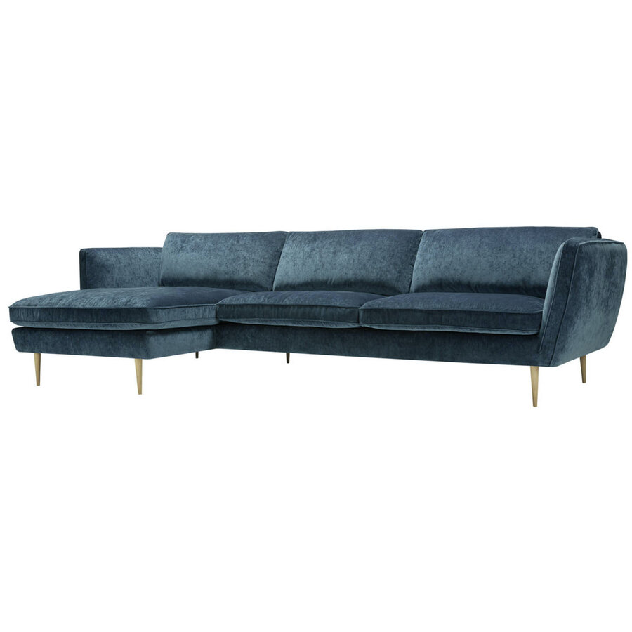 Teddy Chaiselongue+3-zits  Bank Donkerblauw Teddy Chaiselongue+3-zits  Bank Donkerblauw