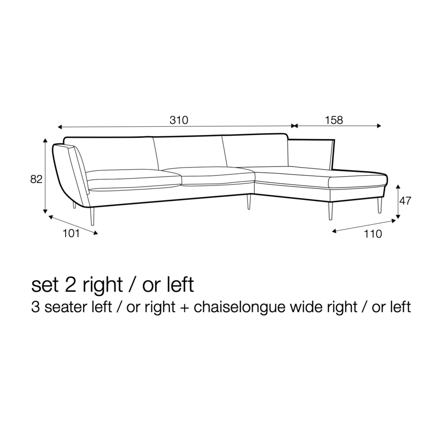 Teddy 3-zits+Chaiselongue Hoekbank Donkerblauw Teddy 3-zits+Chaiselongue Hoekbank Donkerblauw