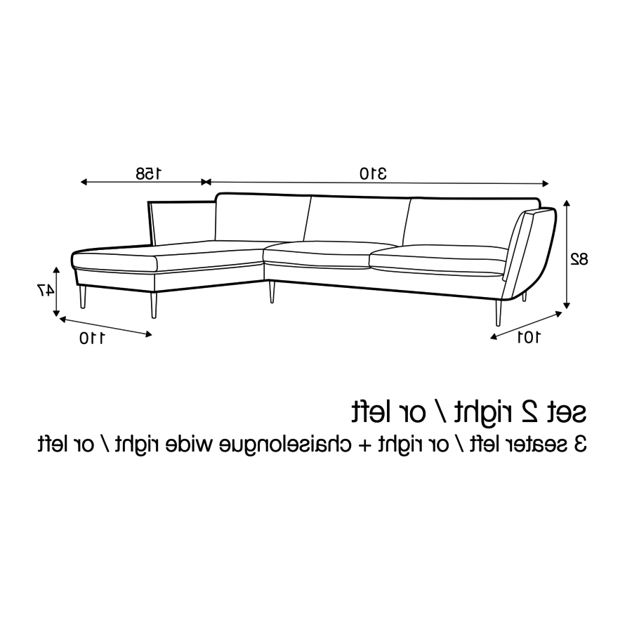 Teddy Chaiselongue+3-zits  Bank Donkerblauw Teddy Chaiselongue+3-zits  Bank Donkerblauw