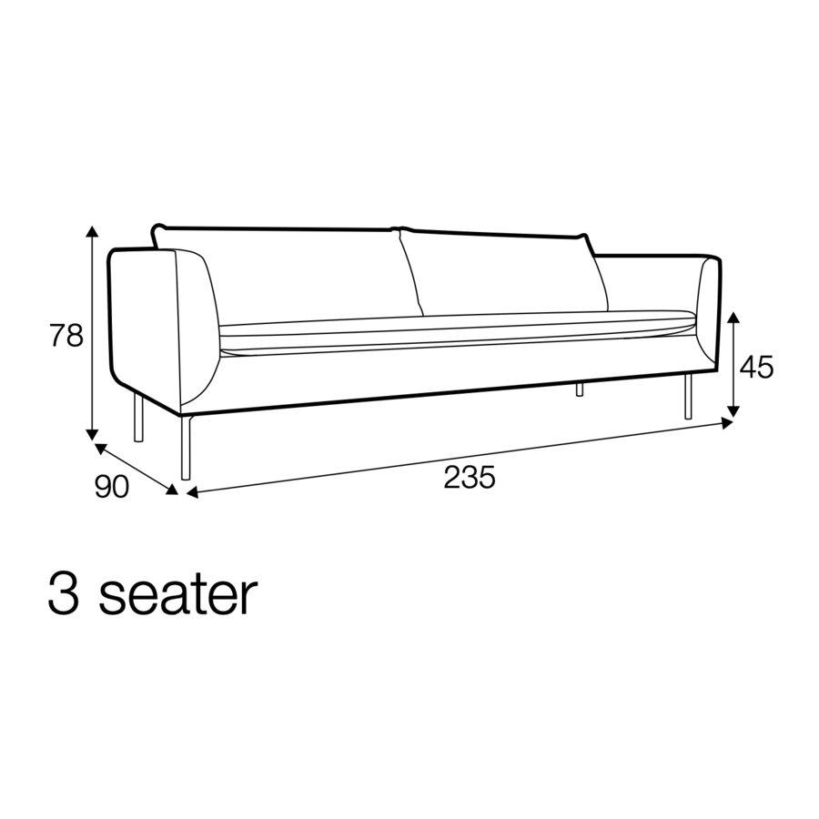 Charlie 3-zits Bank Mosterdgeel Charlie 3-zits Bank Mosterdgeel