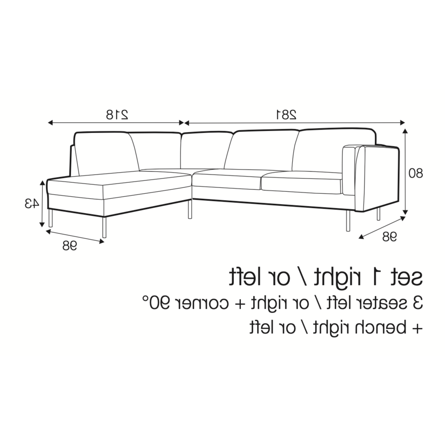 Sigge 3-zits Hoekbank Links Mosterdgeel Sigge 3-zits Hoekbank Links Mosterdgeel