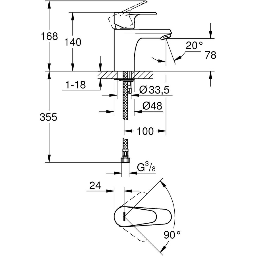 2x Plieger Vigour Clivia Wastafelmengkraan 2x Plieger Vigour Clivia Wastafelmengkraan
