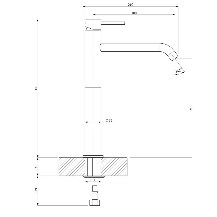 Plieger Napoli Verhoogd Wastafelmengkraan Chroom