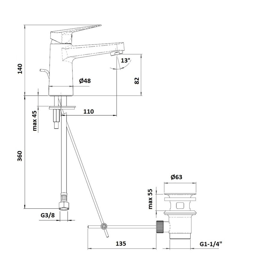 Plieger Vigour One Wastafelmengkraan