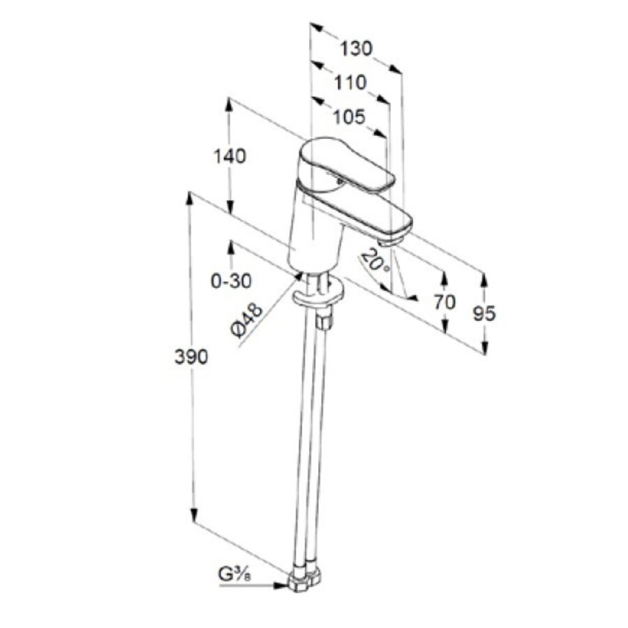 Plieger Vigour Derby XS  Wastafelmengkraan