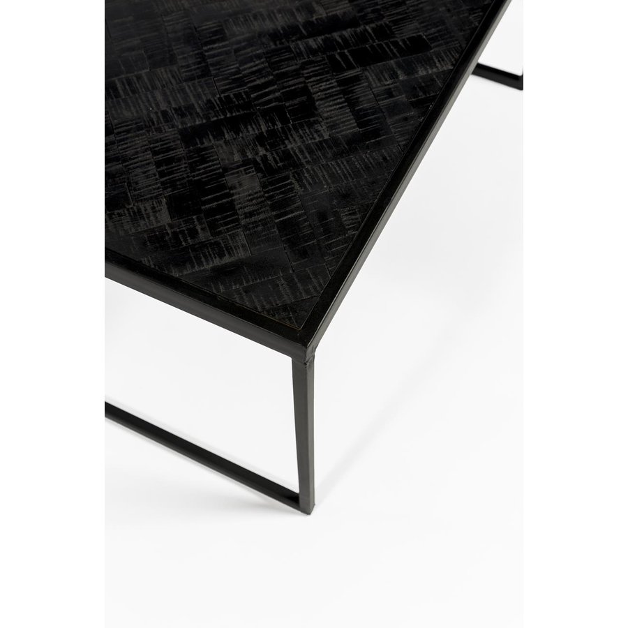 Black Herringbone Vierkante Bijzettafel Black Herringbone Vierkante Bijzettafel